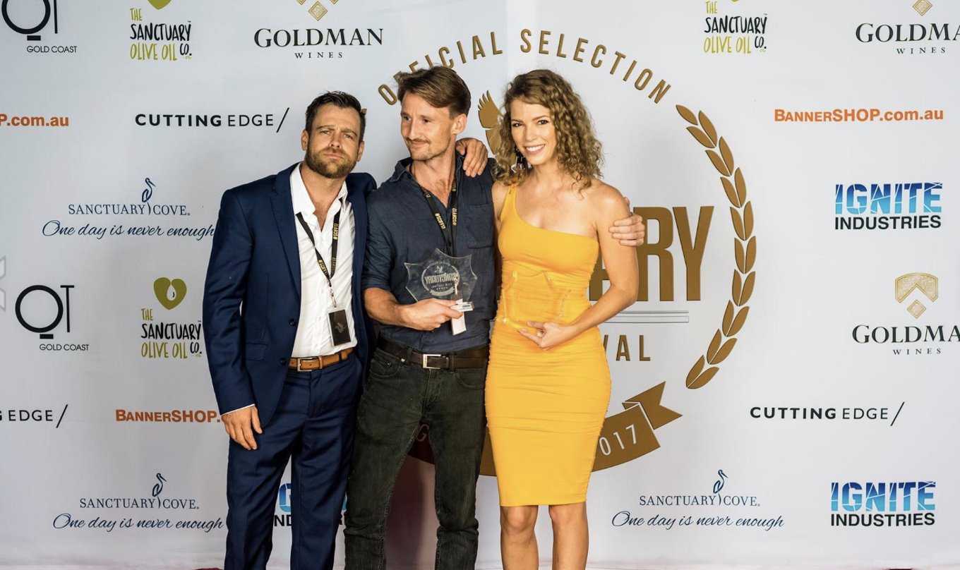 Paul Henri accepting Best Film award — Gold Coast Film Festival 2017